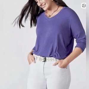 CAbi Serenity Long Sleeve Tee In French Violet Style Number 5921